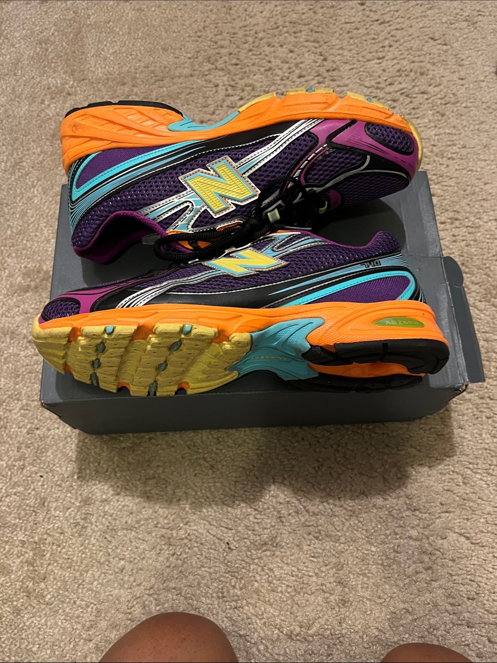 New Balance Purple Teal Orange Running Sneakers for Men with box included - Picture 4 of 4